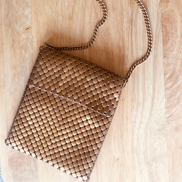 Vintage Whiting & Davis Bronze Metal Mesh Clutch Purse - Picture 2 of 6